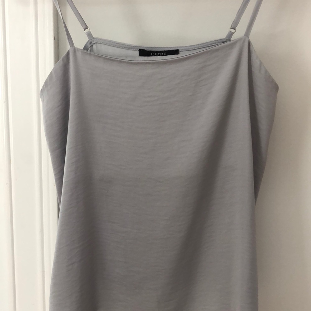 Forever 21 baby blue silk tank top - Picture 2 of 2